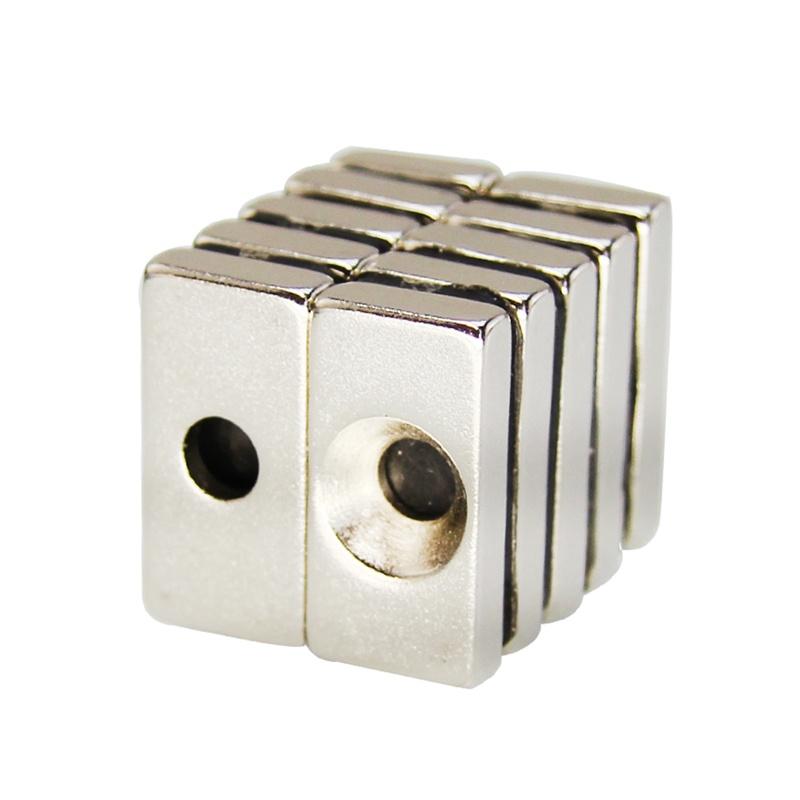 Nam châm kích thước 20x10x4 lỗ vát set 10 viên, nam châm vĩnh cửu siêu hít
