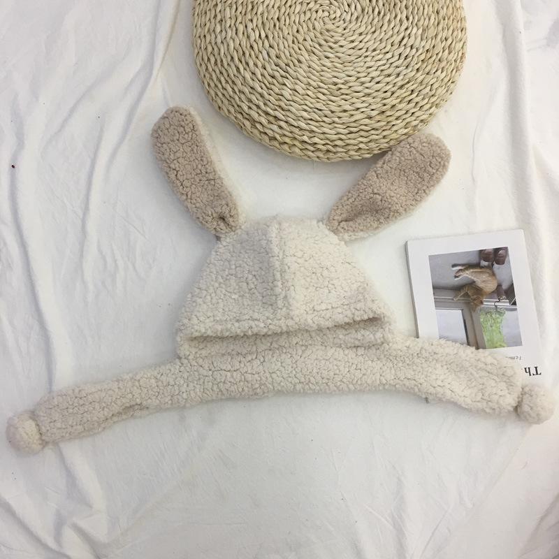 Mùa Đông Trẻ Em Thỏ Nón Đôi Tai Dài Dễ Thương Sang Trọng Ấm Cho Bé Mũ Khăn Quàng Cổ Cho Bé Trai Bé Gái Giả Thịt Cừu Len Cho Bé Boonet trẻ Em Nắp 1-5Years