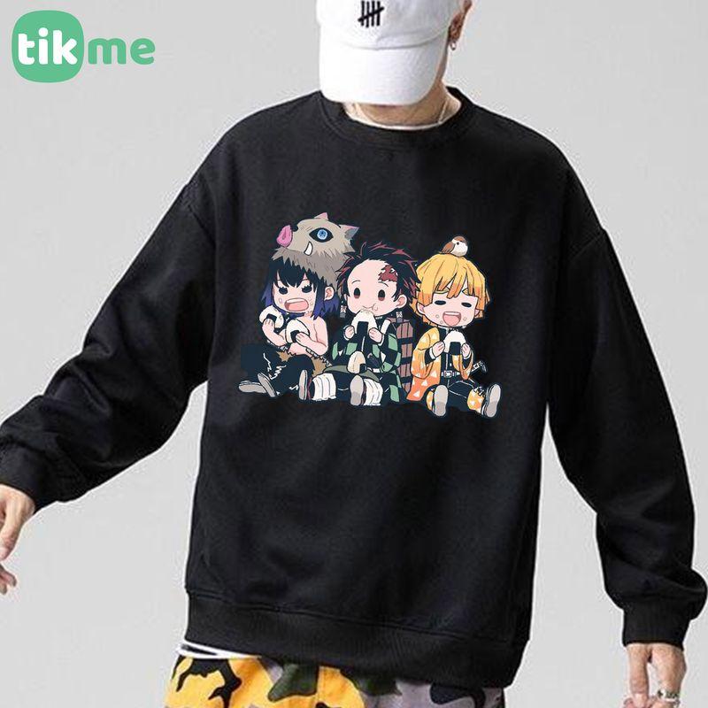 Áo nỉ sweater nam nữ Demon Slayer Tanjiro và những người bạn size XS-2XL