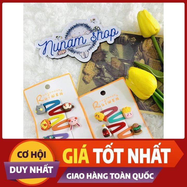 Set 5 - Kẹp bấm mini hamberger, gà rán hoặc động vật dễ thương - Nunam shop