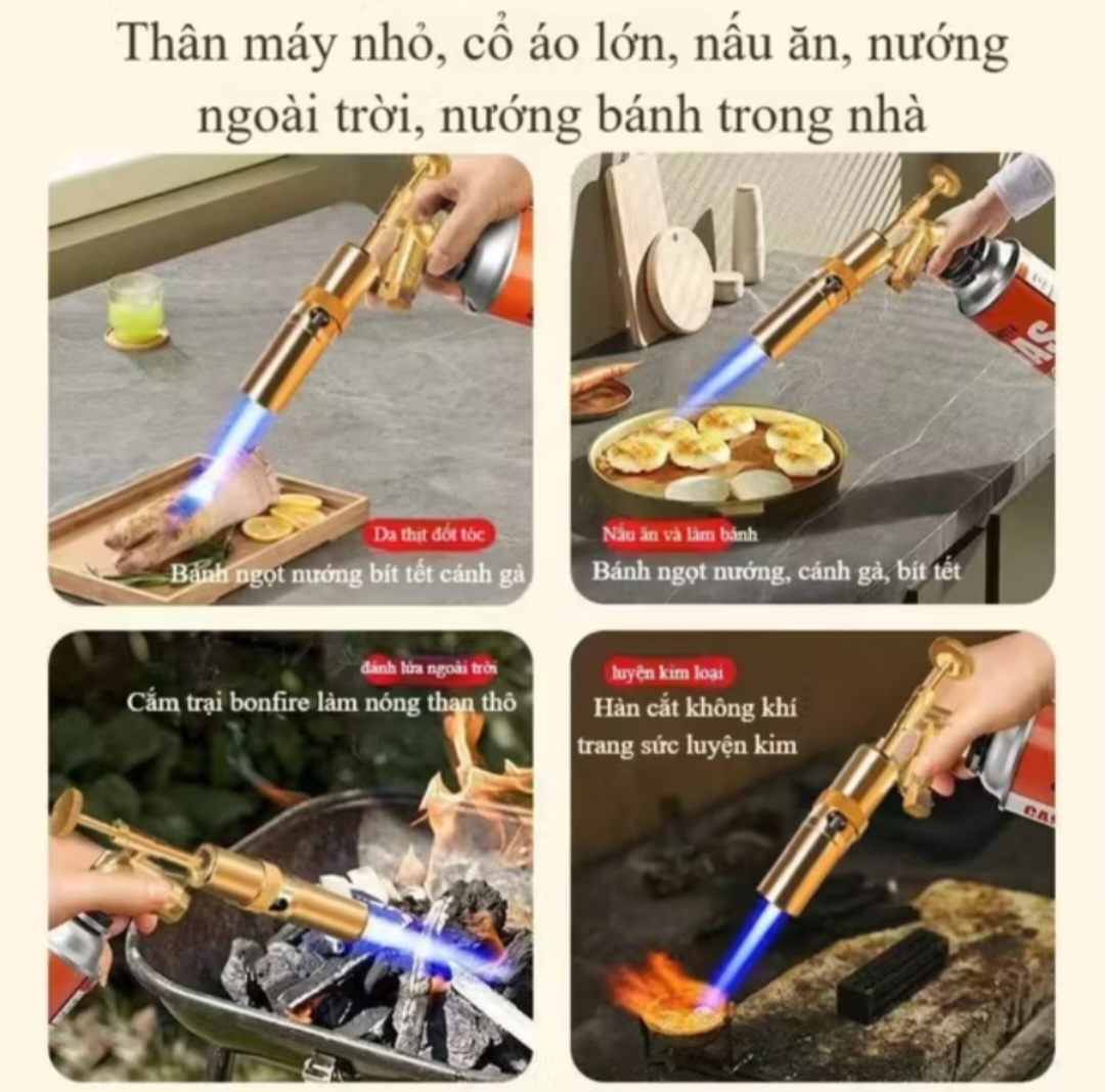 ĐẦU KHÒ GAS LẮP BÌNH GAS MINI ĐÁNH LỬA SIÊU MẠNH BẰNG ĐỒNG