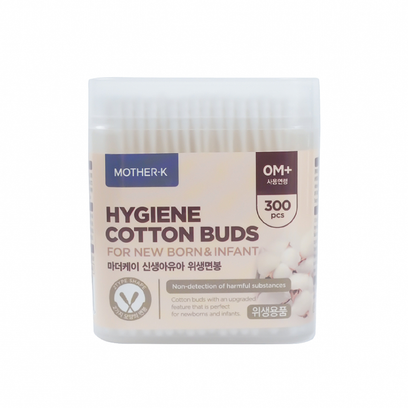 Tăm bông sơ sinh 1 đầu xoắn Mother-K Hàn Quốc (300c)