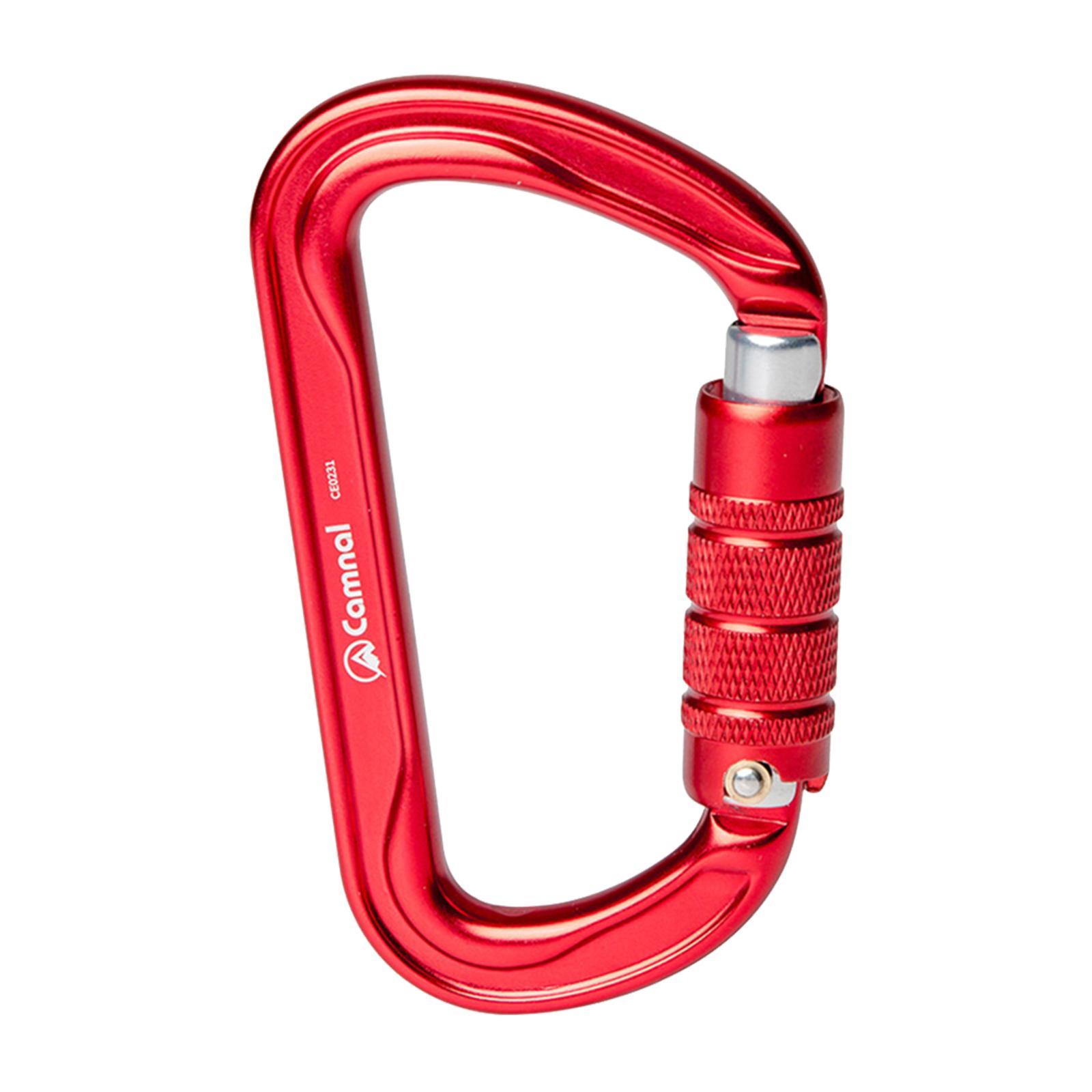 Professional Rock Climbing Carabiner Screw Lock Heavy Duty Carabiner Red