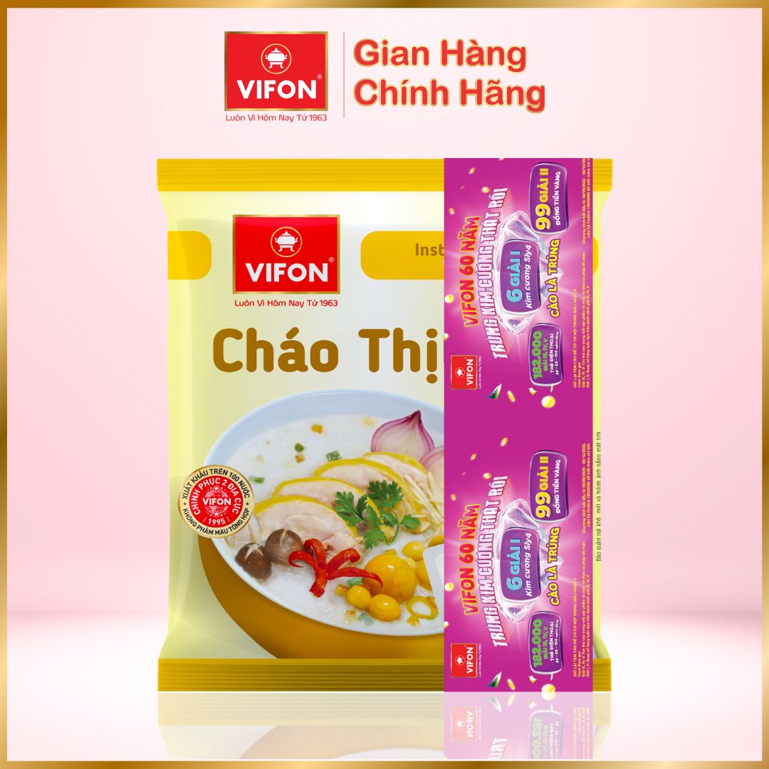 Thùng 50 Cháo Thịt Gà VIFON có Gói Thịt Thật 27gr (70g / Gói)