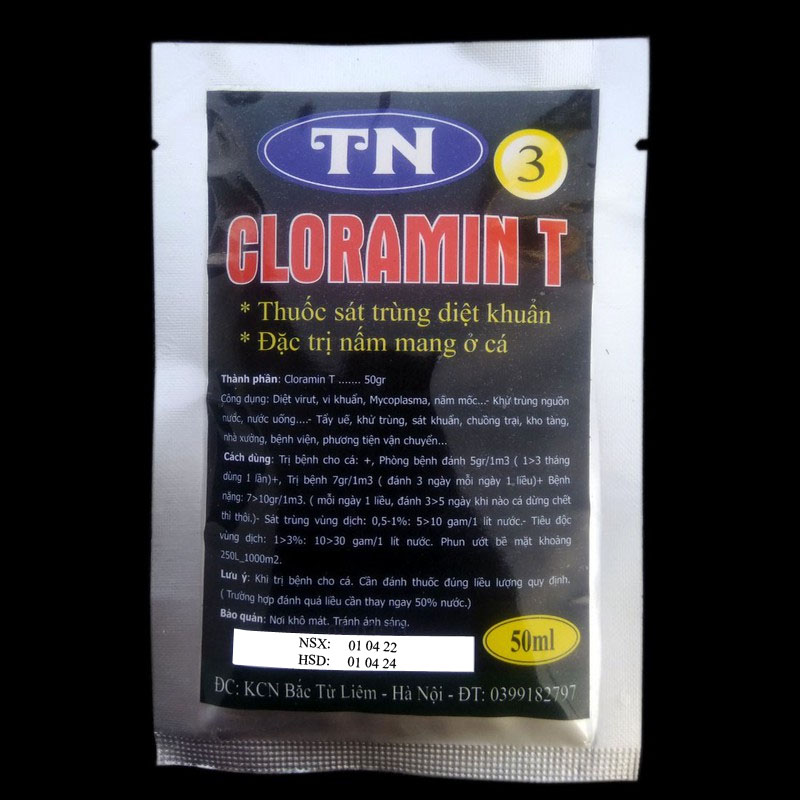 TN3 Cloramin T diệt khuẩn & trị nấm mang ở cá 50ml