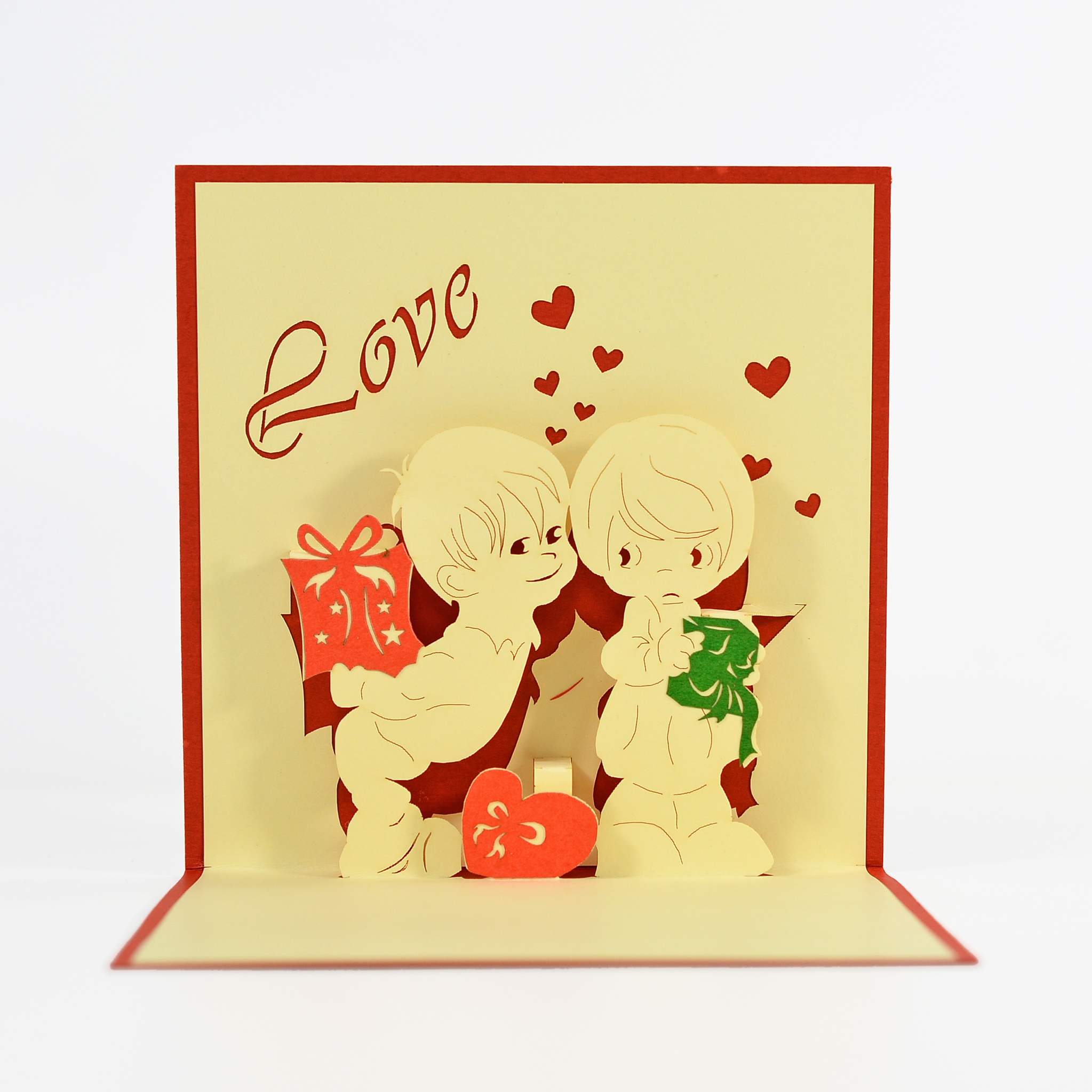 Thiệp 3D Chủ Đề Về Tình Yêu, Handmade 3D pop-up card Size 12x12cm LO019