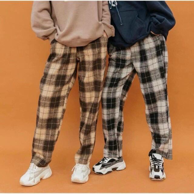 Quần Kẻ Caro Vintage Plaid Pants Dáng Suông Unisex