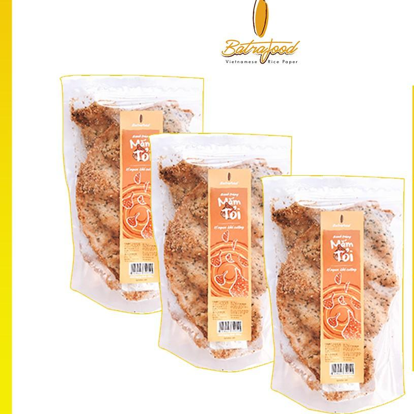 [Bán chạy] Combo3 Bánh Tráng Nướng Mắm Tỏi Batrafood Cô Ba loại 120 G - Đặc sản Đà Lạt đồ ăn vặt, mồi nhắm, mồi nhậu ngon, giá rẻ cho dân văn phòng, học sinh