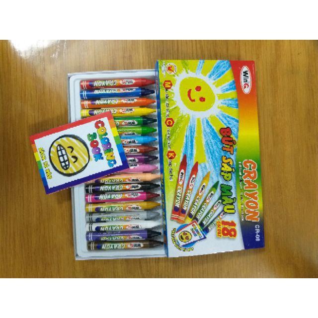Bút sáp màu Crayon WinQ 12 màu, màu sáp trẻ em