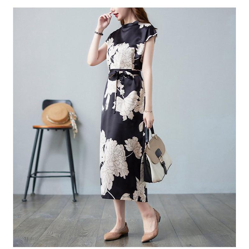 ĐẦM SUÔNG LỤA HỌA TIẾT CAO CẤP