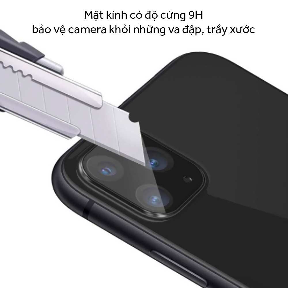 Miếng Dán Cường Lực Có Khung Viền Bảo Vệ Camera cho Iphone 11 Pro – Chống Trầy Xước, Chống Va Đập, Chống Chói, Bảo Vệ Camera Toàn Diện - Hàng Chính Hãng