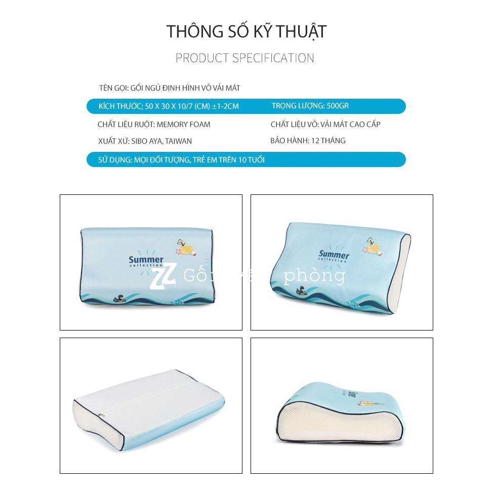 Gối Ngủ Cao Su Non Cao Cấp Vỏ Gấm Mát Lạnh Summer ZURI PILLOW SL100