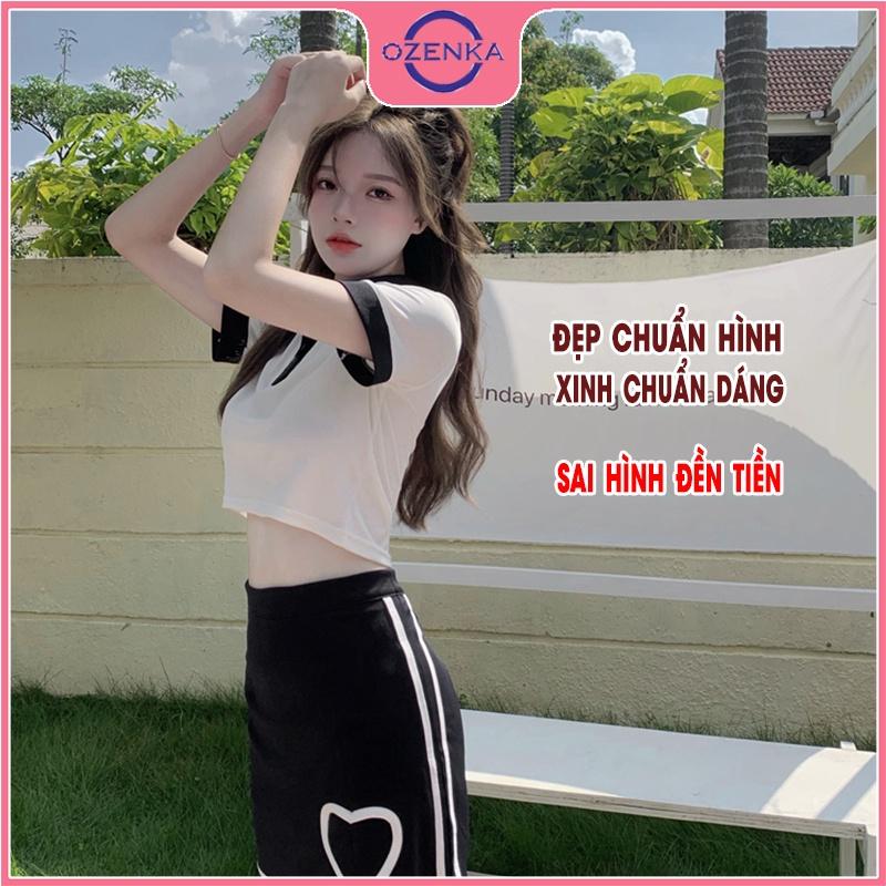 Áo croptop polo nữ đẹp , áo crt cộc tay ôm body cải màu đen trắng thun gân 100% cotton free size dưới 50 kg