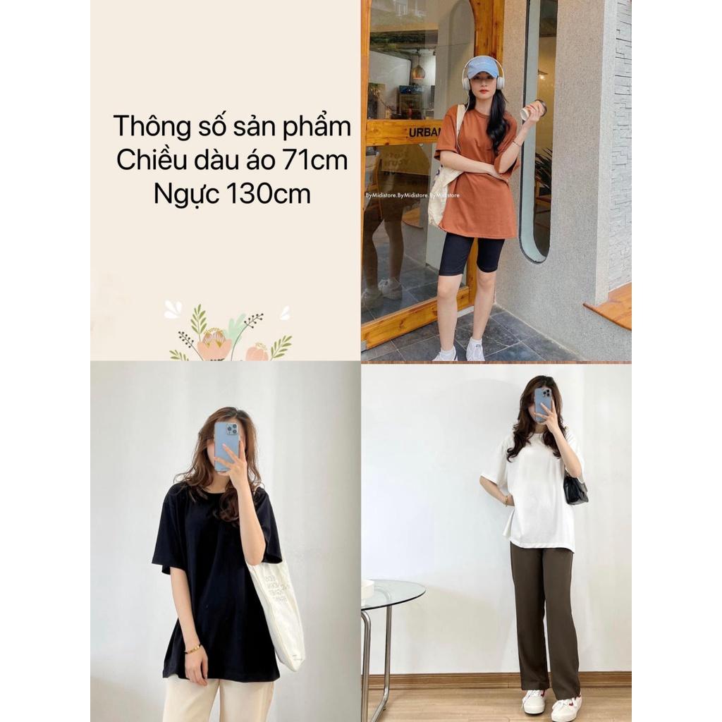 Áo thun trơn nam nữ mặc couple, áo phông basic cổ tròn form rộng tay lỡ, phong cách unisex oversize, QUYNHANHPUKA