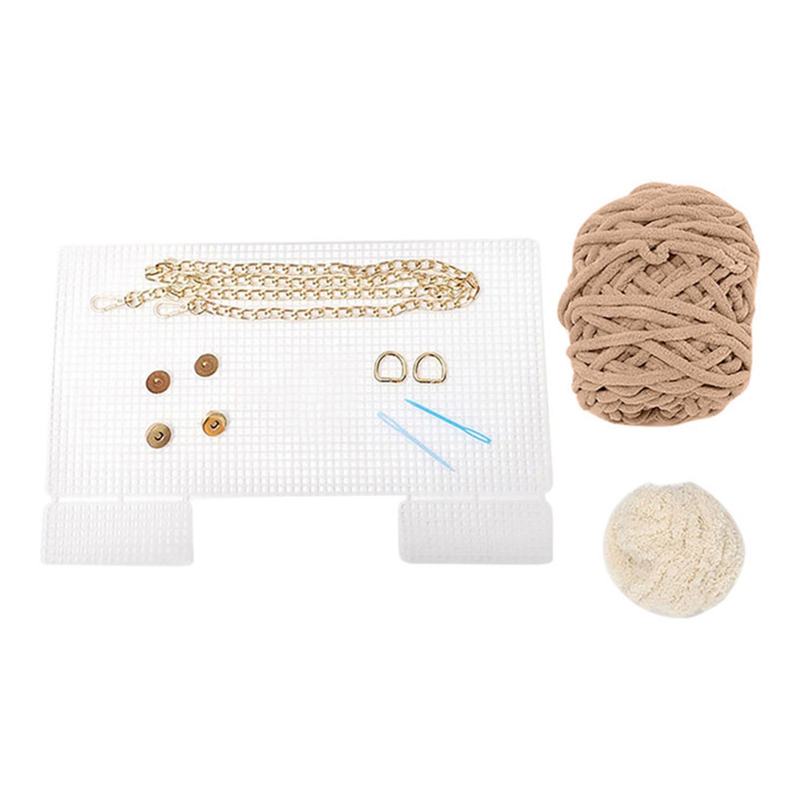 Bag DIY Materials with Straps Hand Knit Woven Bag Bag Knitting Plastic Mesh Template Bag Making Kit
