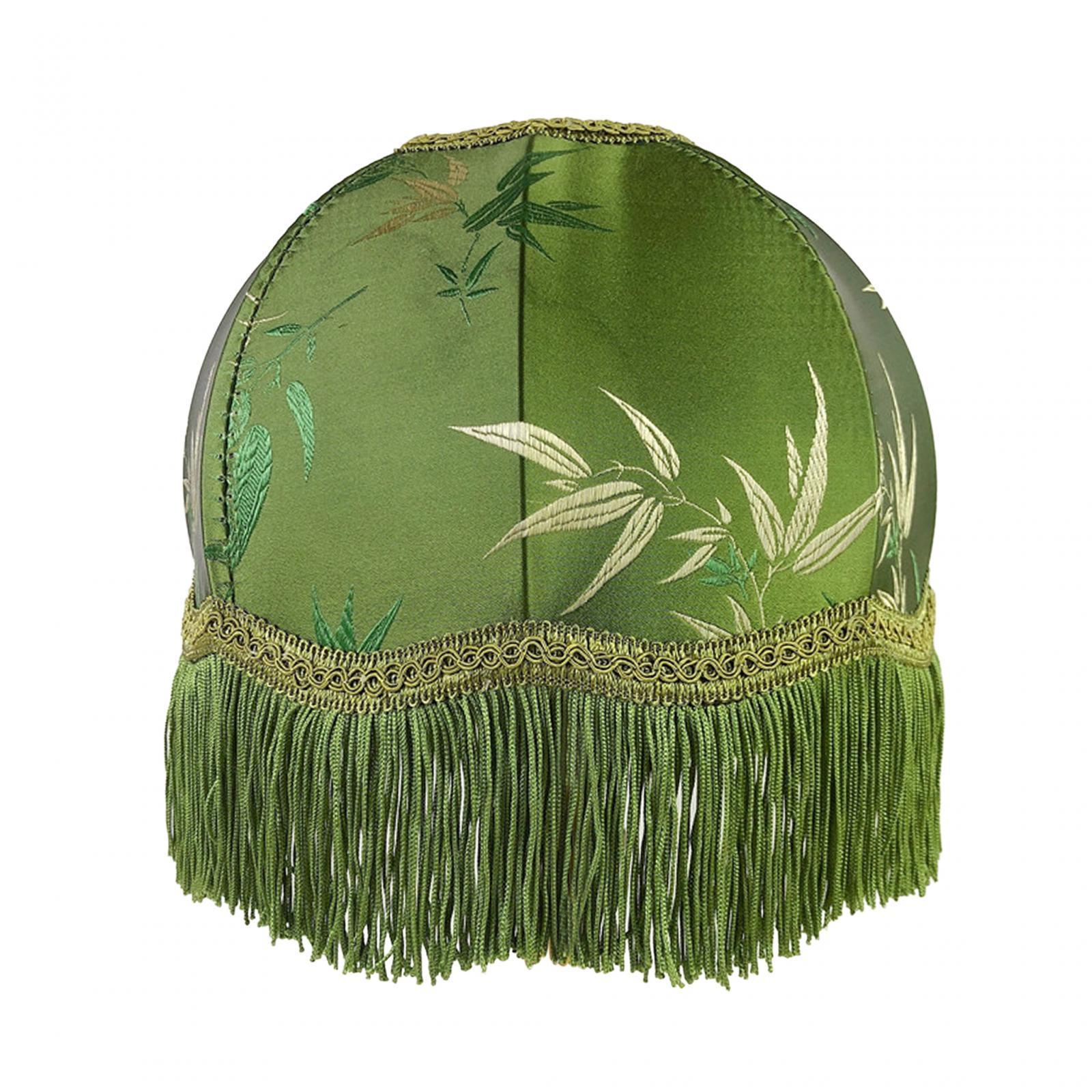 Table Lamp Shade Cover Lampshade Light Shade European Practical Decorative Green with Tassel Bedside Light Cover Replacements
