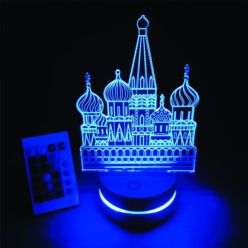 Kremlin, Đèn 3D led, Đèn ngủ thay đổi 16 màu