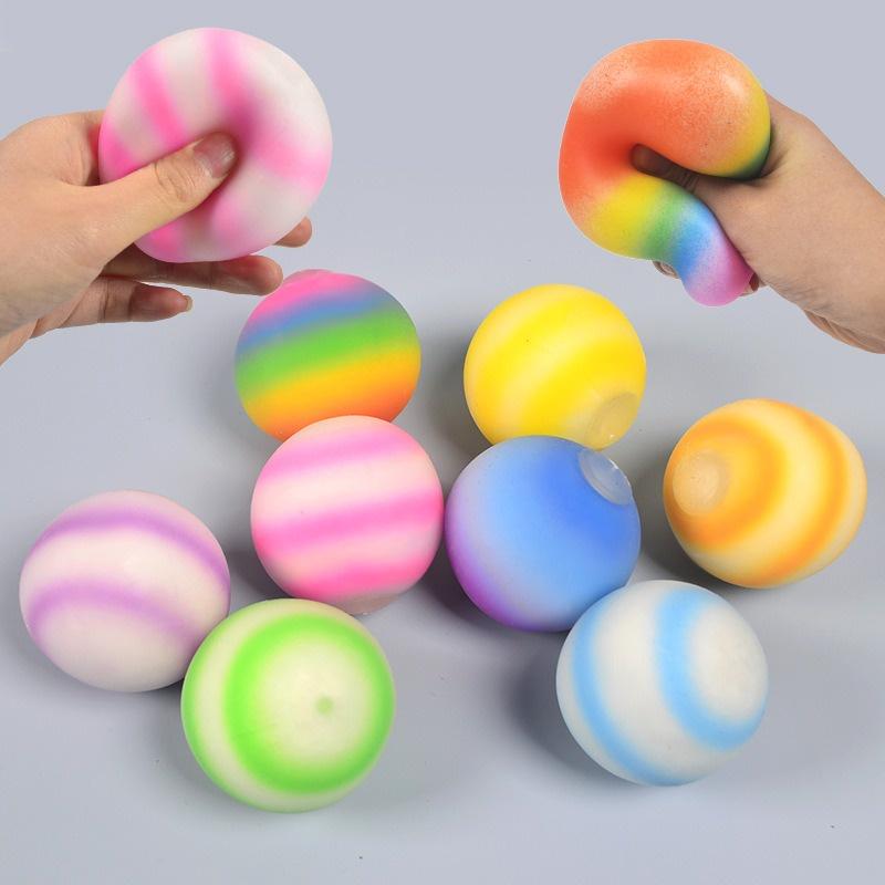 Squishy quả bóng tròn 2 sọc nhiều màu cực đẹp đồ chơi bóp tay mềm mịn giảm stress đàn hồi chậm tăng