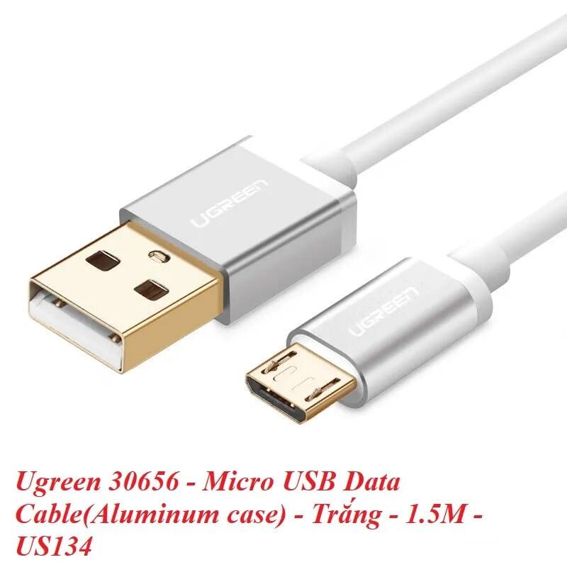 Ugreen UG30656US134TK 1.5M màu Trắng Cáp sạc truyền dữ liệu USB 2.0 sang MICRO USB đầu mạ vàng - HÀNG CHÍNH HÃNG