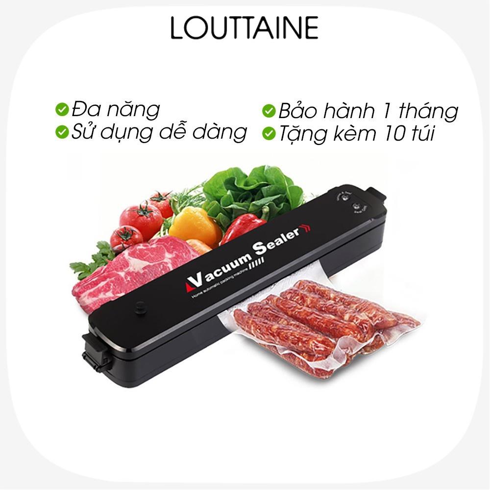 Máy hút chân không, máy hàn miệng túi thực phẩm Vacuum Sealer, giúp bảo quản thực phẩm cho gia đình, tặng kèm 10 túi hút