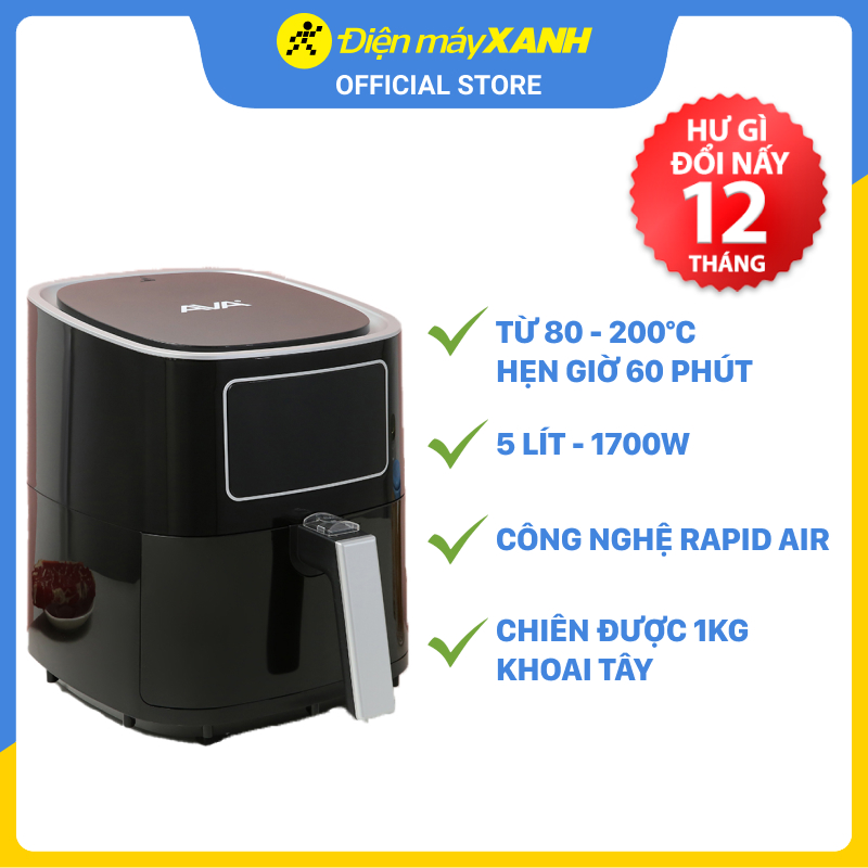 Nồi chiên không dầu Ava AF40155D 5 lít - Hàng chính hãng