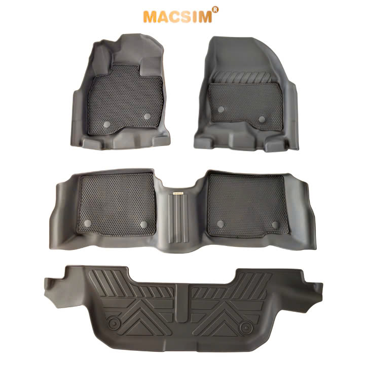 Thảm 2 lớp (sd3) dạng lưới lục giác cho Ford Explorer 2011-2019 bề mặt cao su siêu sạch nhãn hiệu Macsim