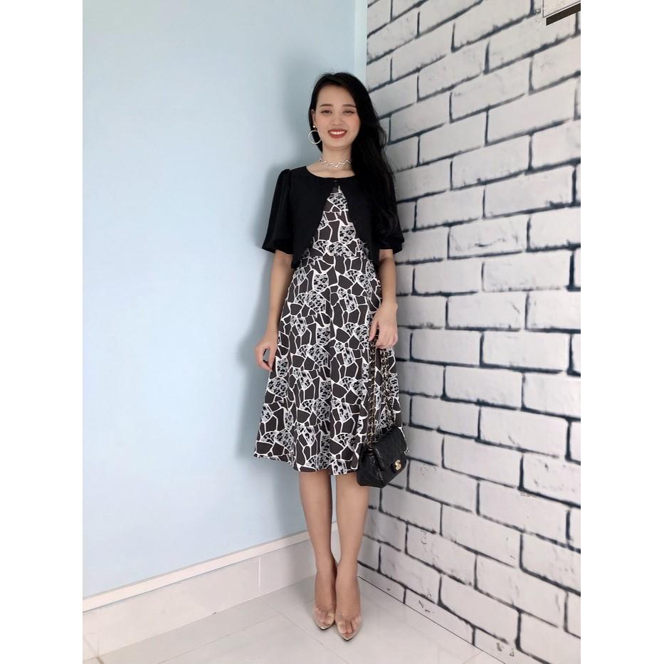 Đầm xòe đính áo khoác ngoài