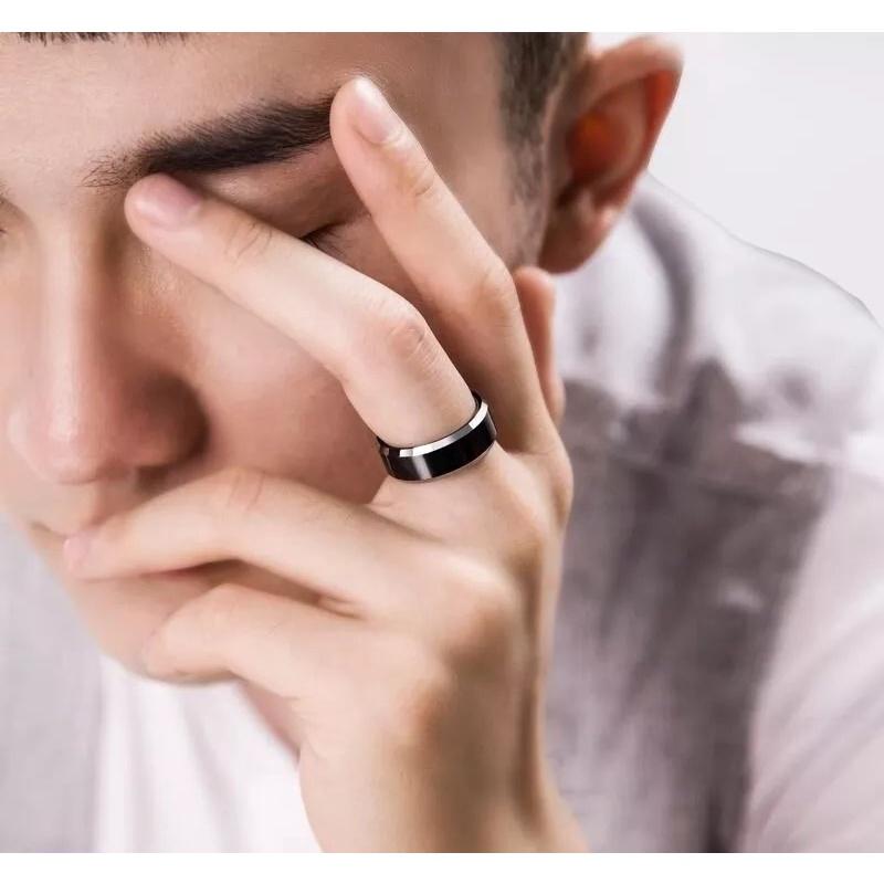Nhẫn Nam nữ Elas Ring Phong Cách trẻ trung lịch lãm Màu Đen Bạc Đẹp Cao Cấp - Nhẫn Chất liệu Titan Không Gỉ- Elas Ring