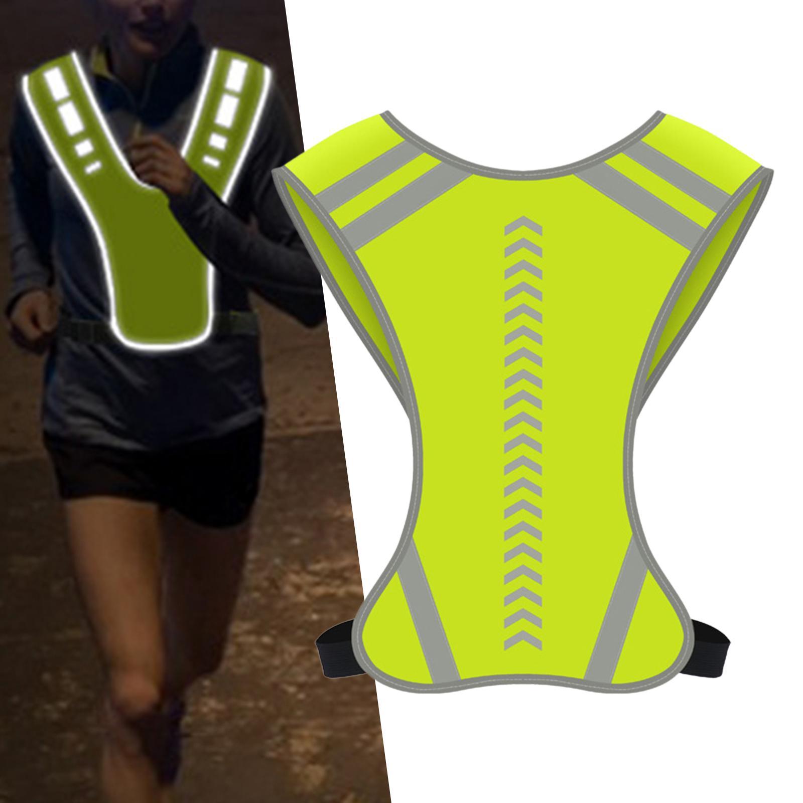 Reflective Night Running Vest, Lightweight Safety Vest with 360° High Visibility for Running, Jogging, Cycling, Hiking, Walking, Yellow