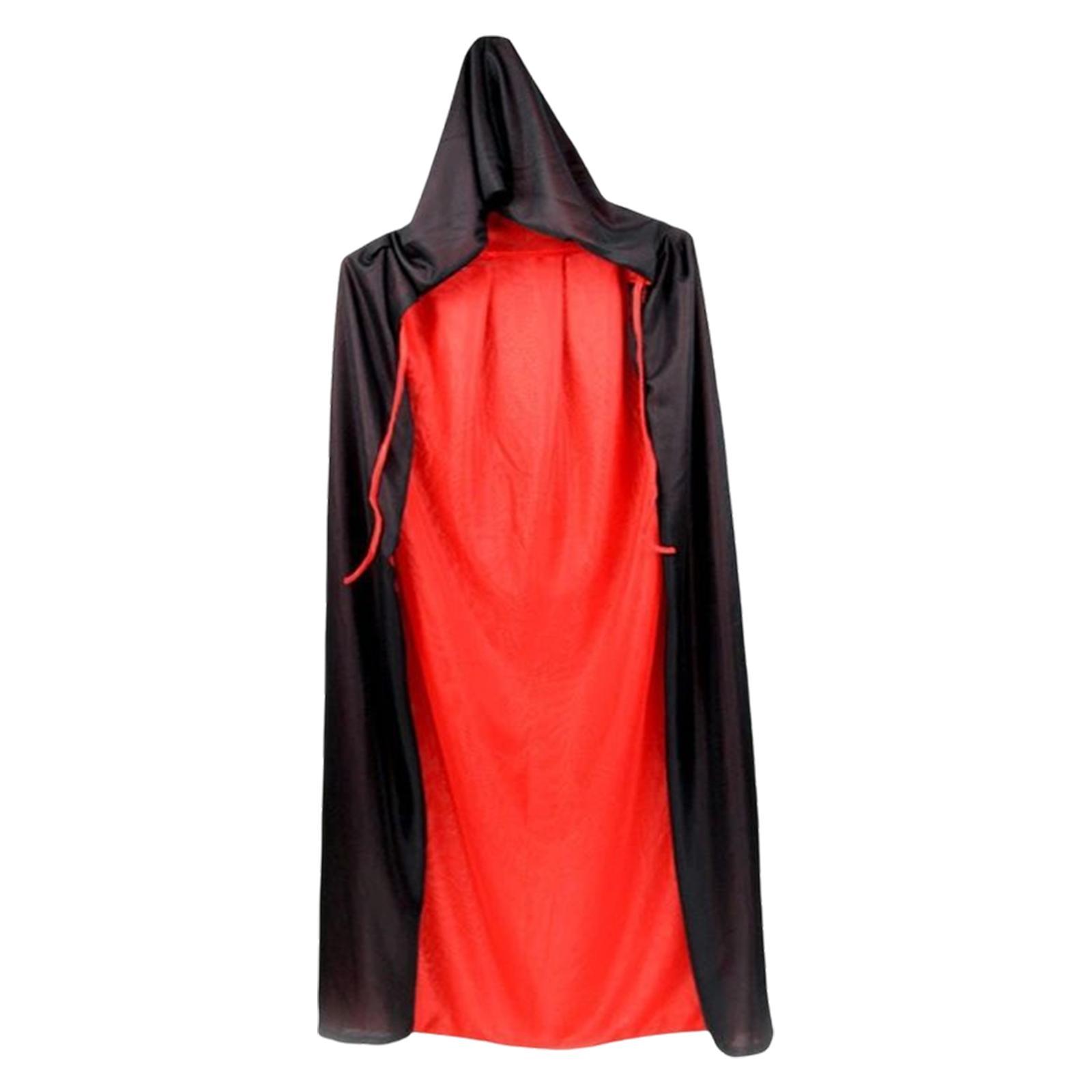 Gothic Halloween Cloak, Wizard 150cm Devil Cape for Women Fancy Dress Adults Unisex