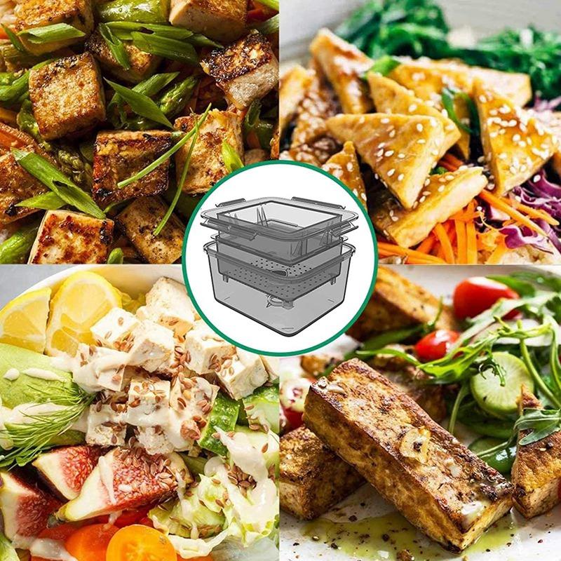 DIY Nhựa Đậu Phụ Khuôn Ép Tự Chế Đậu Phụ Khuôn Đậu Nành Sữa Đông Đậu Phụ Làm Khuôn Với Pho Mát Vải Nấu Ăn Nhà Bếp, Xám