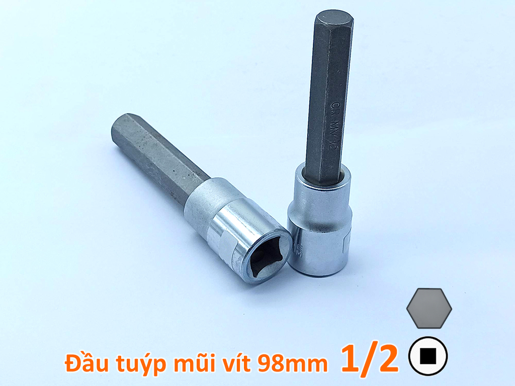 Tuýp 1/2 mũi lục giác thép CRV dài 98mm - 17mm