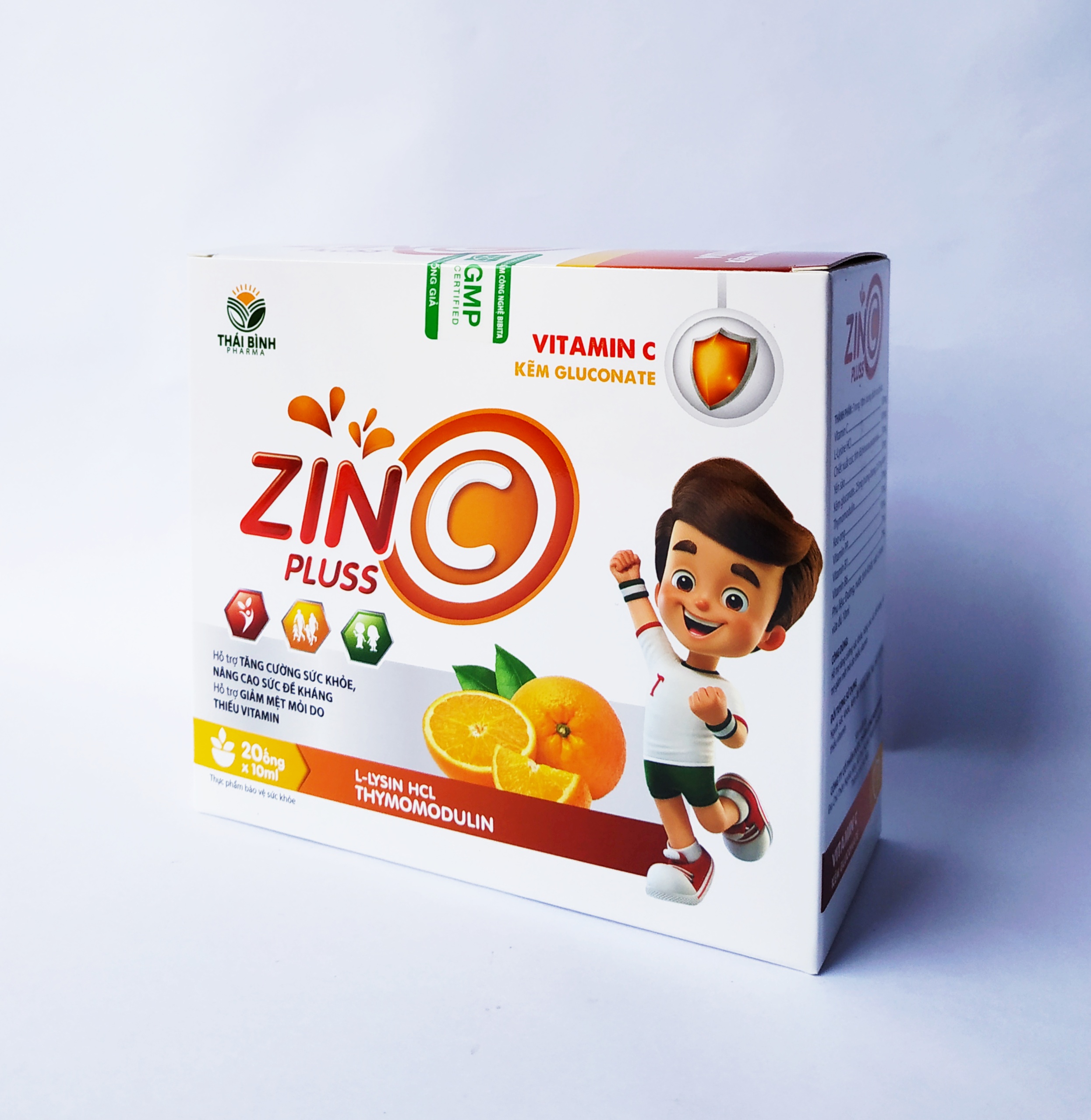 Siro Tăng Cường Sức Đề Kháng Zinc Plus - Bổ Sung Kẽm Gluconat Và Vitamin C -  Zin C Gluconat – Ngọt Thơm Dễ Uống - Hộp 20 Ống