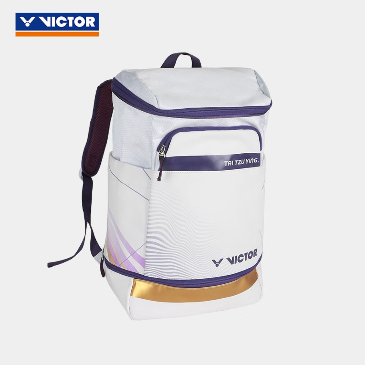 Balo đựng vợt Victor BR3025 TTY mẫu mới màu trắng tím đựng vợt đựng giày cầu lông vợt tenis