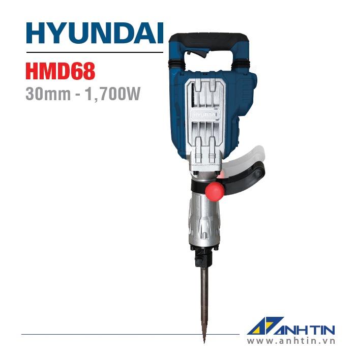 Máy đục bê tông HYUNDAI HMD68 | Công suất 1.700W | Lực đập 60.0J | Mũi đục chuôi lục giác 30mm