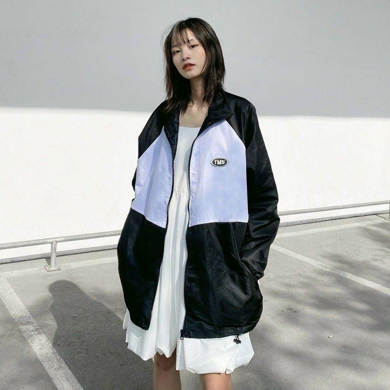 Áo Khoác Dù TMS Ulzzang Nam Nữ Unisex Form Rộng Bomber Jacket