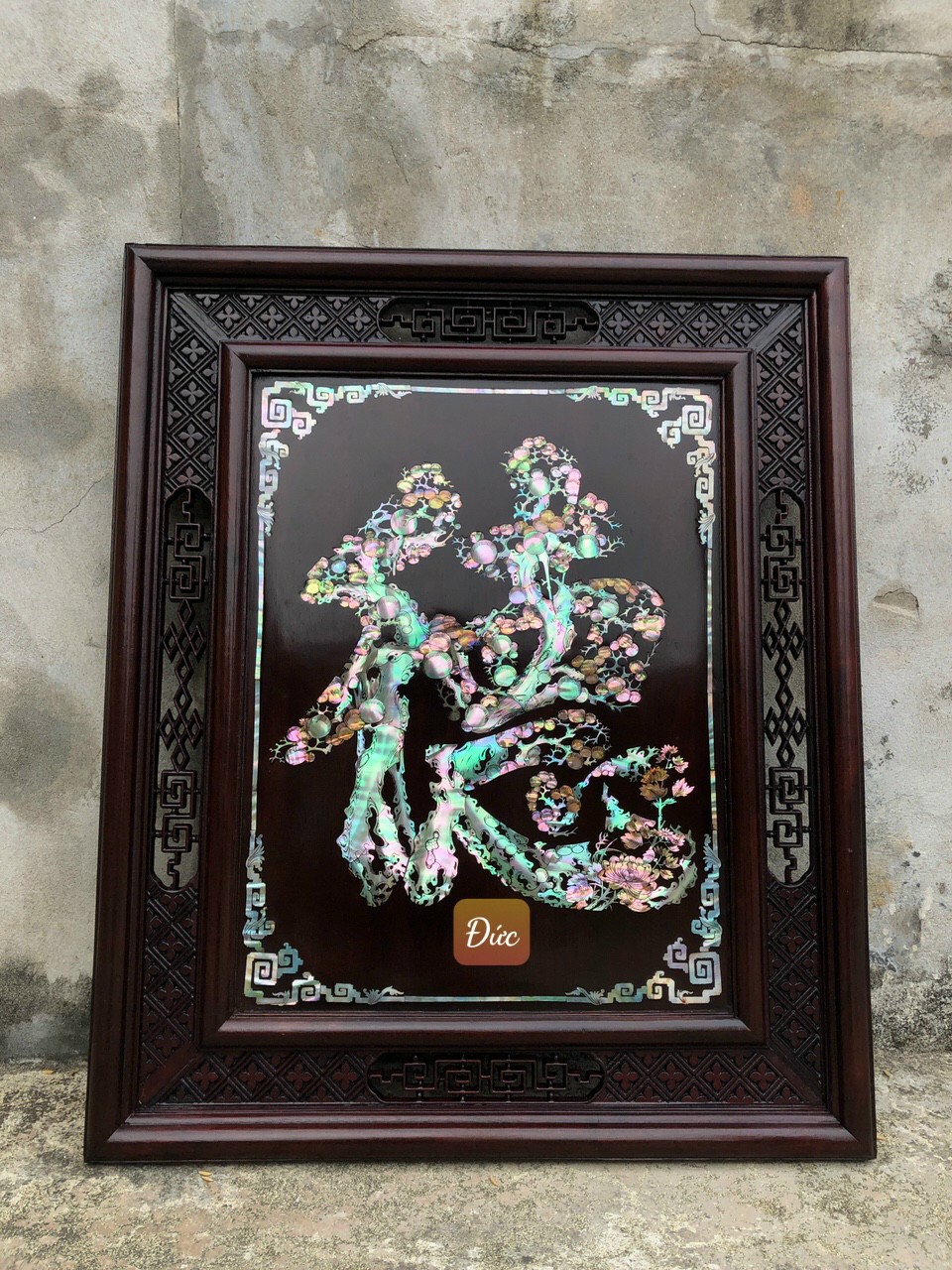 Tranh chữ Đức khảm ốc đẹp 50x60cm