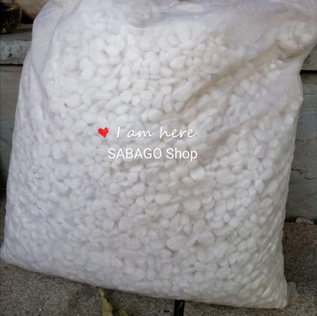 1kg Sỏi đá trắng trang trí vườn, cây, lối đi