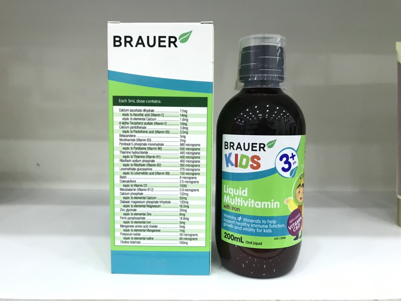 Siro Bổ Sung Vitamin Tổng Hợp Và Sắt Brauer Úc Cho Trẻ Trên 3 Tuổi (200ml)