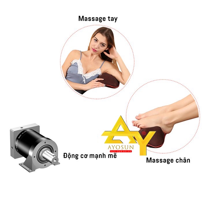 Gối massage sáu bi hồng ngoại  Hàn Quốc