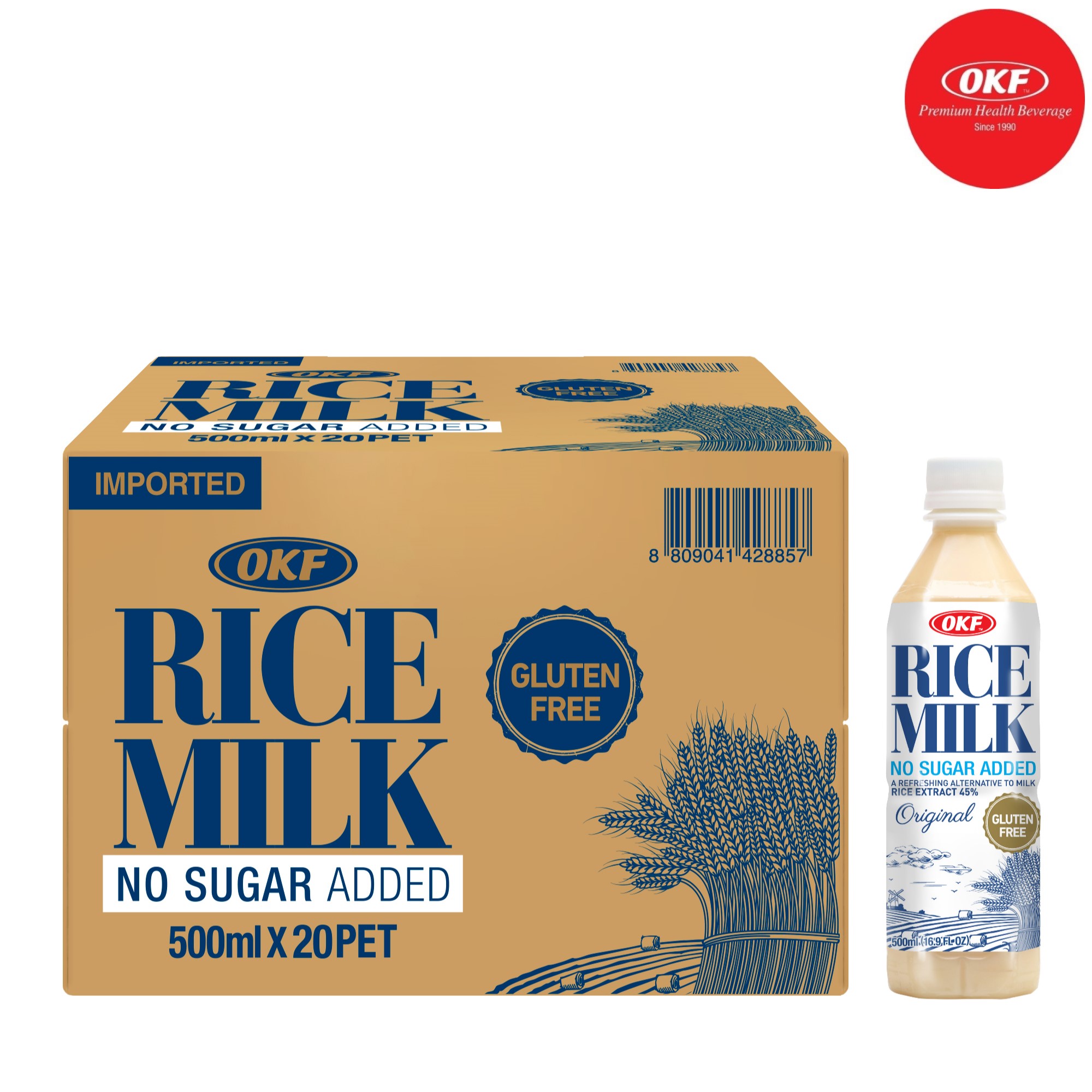 Sữa gạo không đường RICE MILK OKF Hàn Quốc 500ml X 20 CHAI