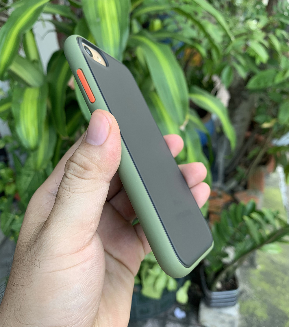 Ốp lưng chống sốc dành cho iPhone 7 vs iPhone 8 nút bấm màu cam - Màu xanh