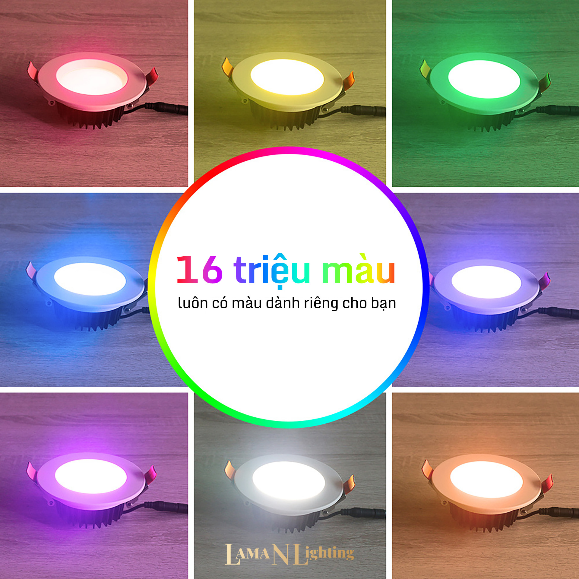 Đèn LED chiếu sáng âm trần Downlight GLEDOPTO ZigBee 3.0 6W/9W/12W - Đổi Màu Theo Nhạc Tương Thích Alexa & Google Assistant