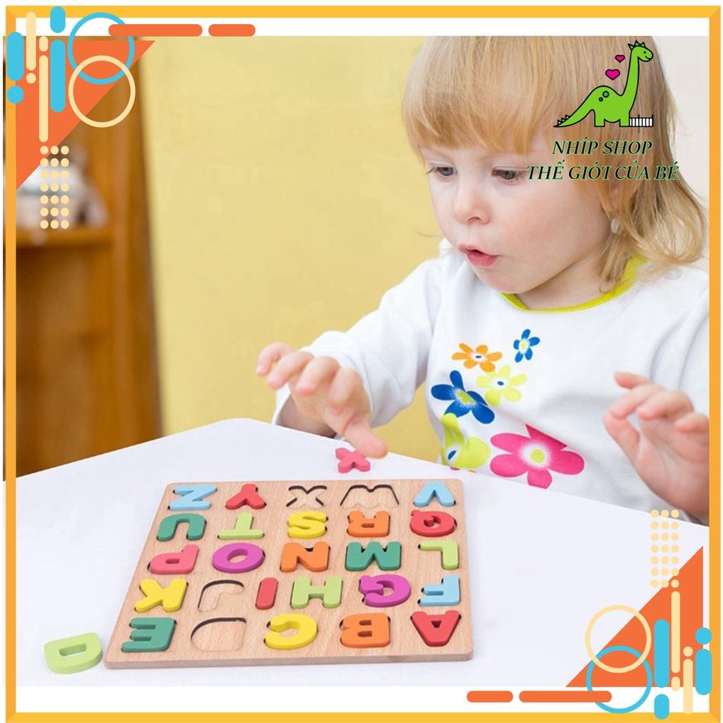 Bảng Gỗ Nổi Cho Bé Học Chữ Cái, Hình Khối Và Chữ Số Kích Thước 20x20Cm