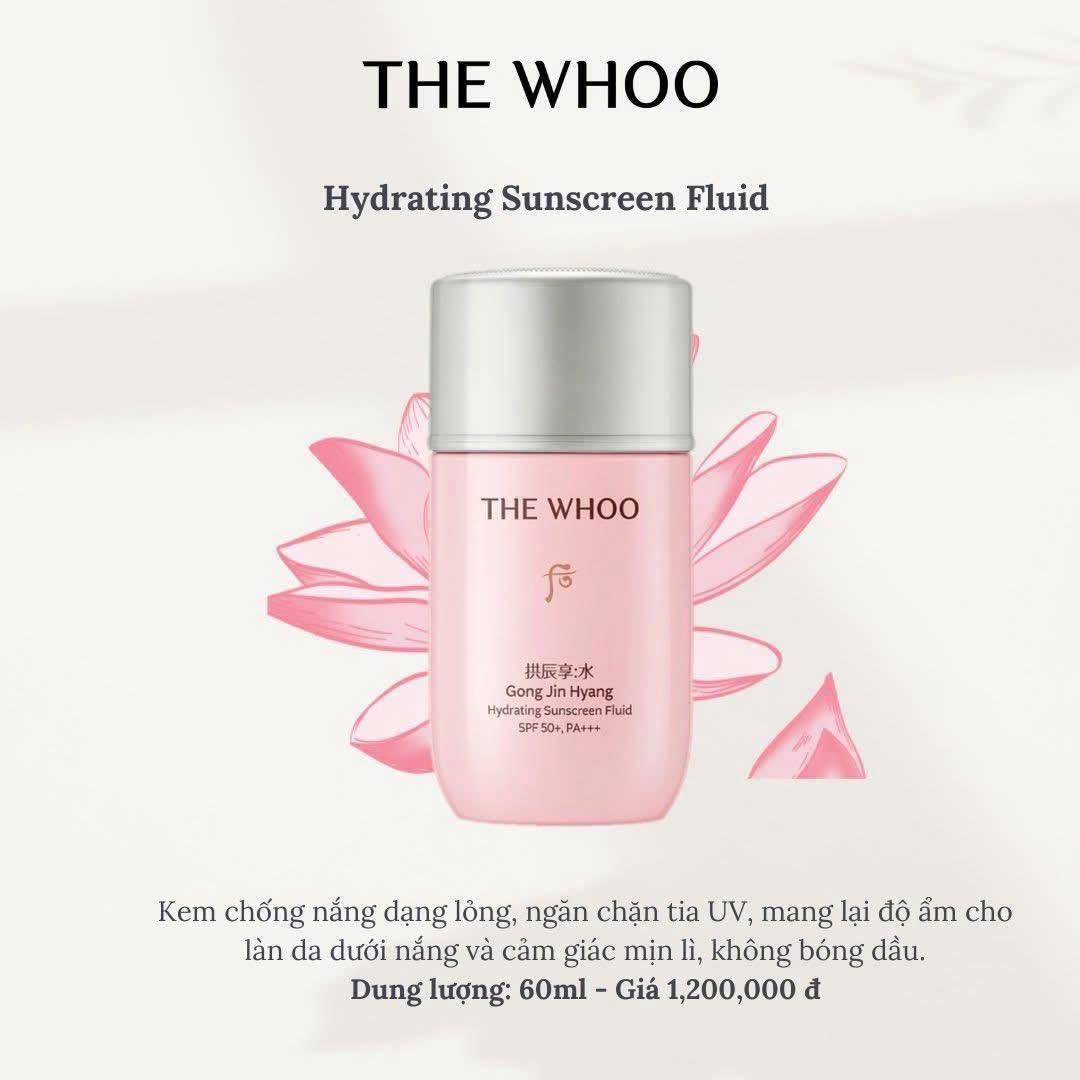 Kem Chống Nắng Dạng Sữa The Whoo Hồng Gongjinhyang Hydrating Sunscreen Fluid 60ml