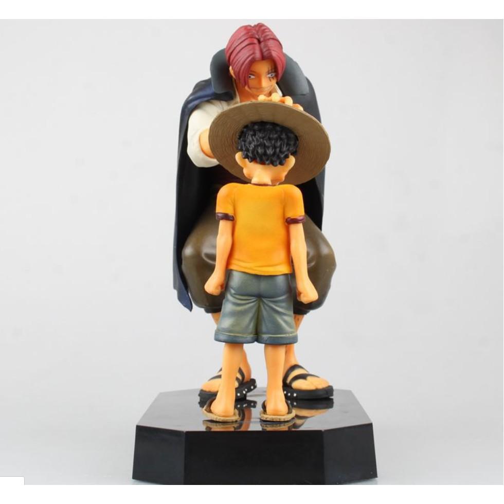 Mô hình One Piece nhân vật tứ hoàng Shank tóc đỏ và Luffy ss5 18cm