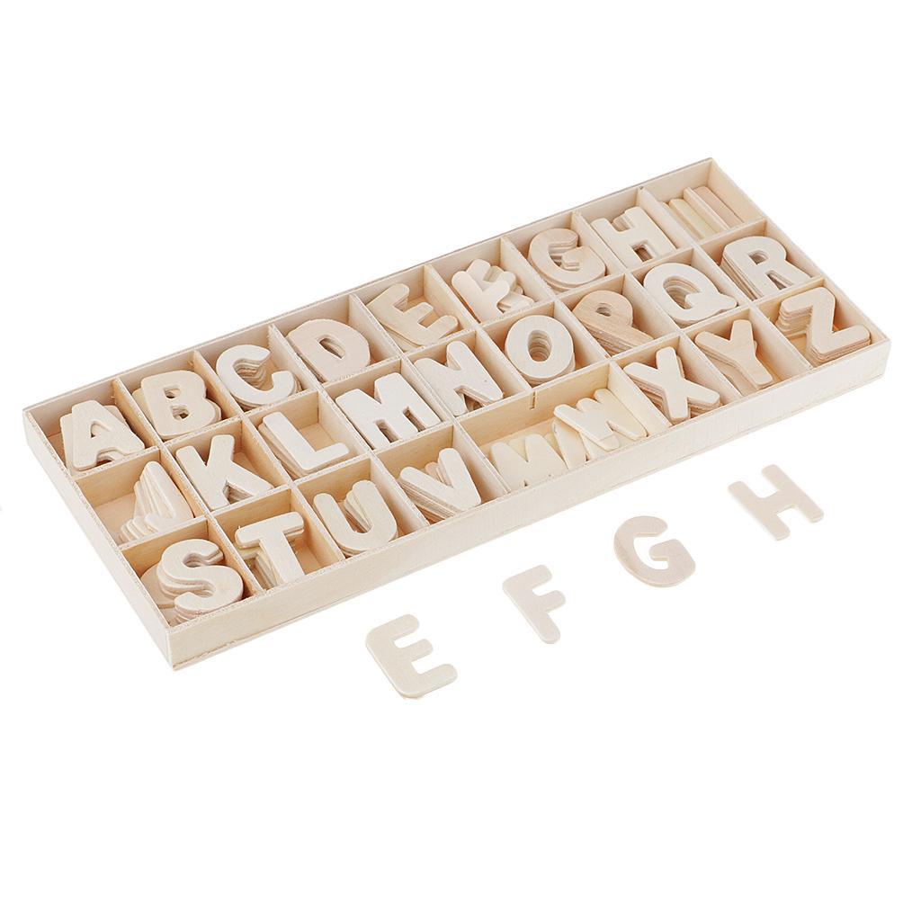 312x Unpainted Wooden Number Alphabet Letter Wood Craft Shapes Embellishment