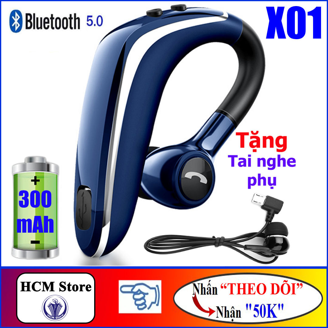 Tai Nghe Bluetooth Bass Cực Mạnh X01, Pin Sử Dụng Lên Đến 24H - Tặng Tai Nghe Phụ