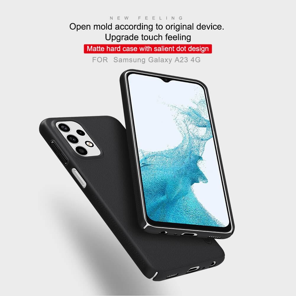 Ốp lưng nhựa cứng PC sần không bám vân tay cho Samsung Galaxy A23 4G - Hàng chính hãng.