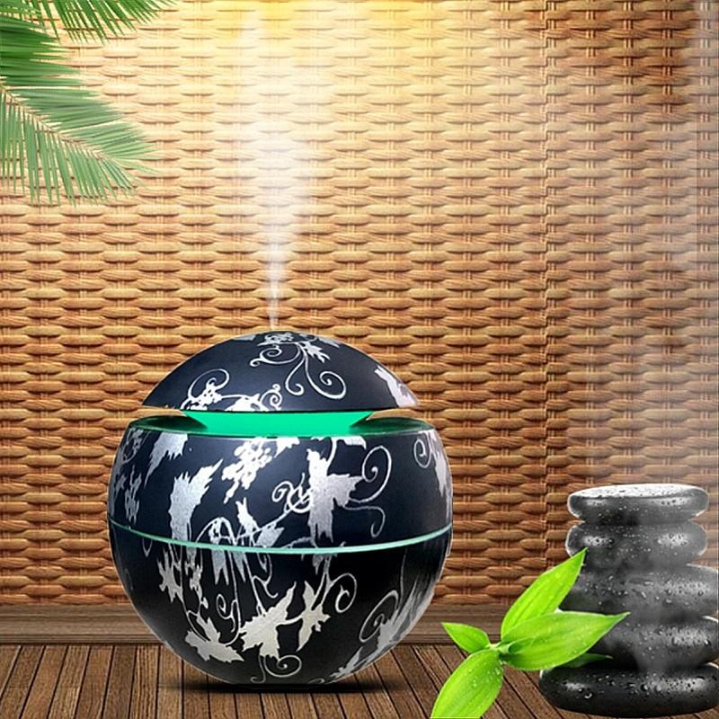 Mini Air Humidifier USB Ultrasonic Aroma Diffuser Wood Grain 7 LED Light Electric Essential Oil Diffuser For Home Aromatherapy